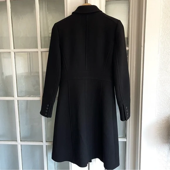 J. Crew Black Classic Lady Day Coat In Italian Double-cloth Wool With Th - Picture 9 of 16